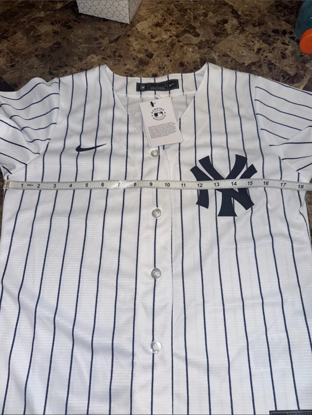 Nike White Pinstripe New York Yankees Button-Up Jersey Women’s Size Medium #99 - Picture 7 of 13
